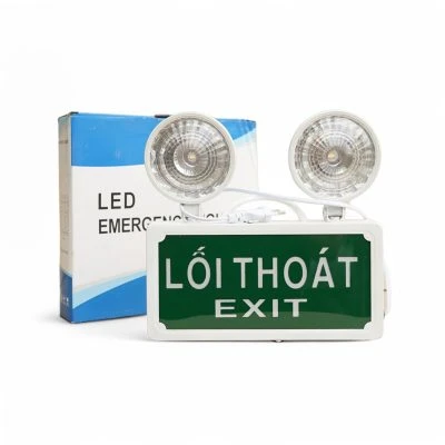 Đèn chiếu sáng sự cố kết hợp bảng exit chỉ dẫn thoát nạn 2in1